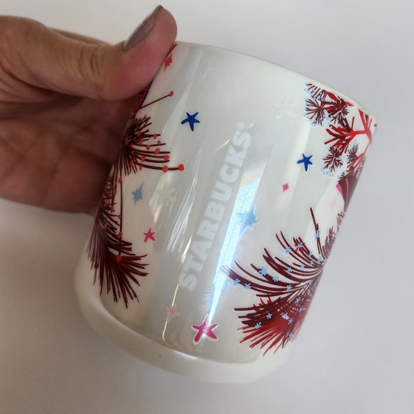 Starbucks 2023 Holiday Collection Pink Pine Rose Tea/Coffee Mug Cup 8 oz - Picture 3 of 7